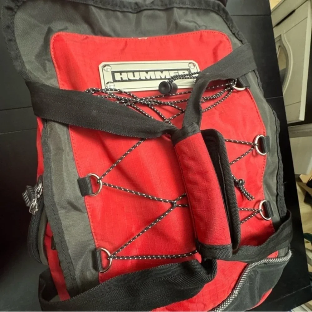 Vtg Hummer Samsonite Red Black‎ Convertible Duffle Backpack Bag Travel Collect